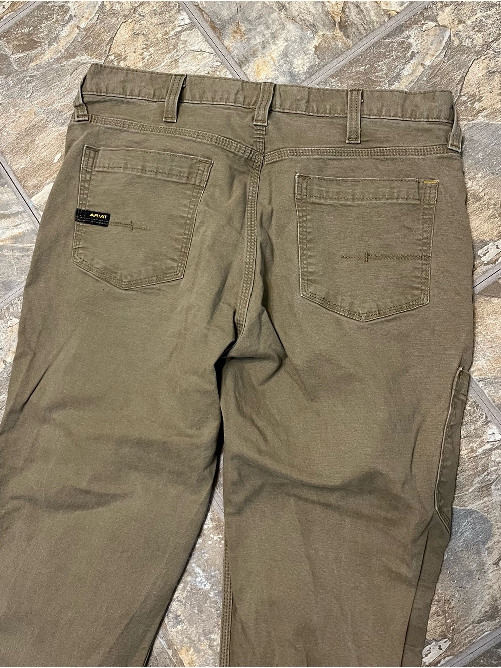 Ariat Rebar M4 Relaxed Straight Work Pants Mens 35x32 Brown Stretch Utility - Picture 6 of 10